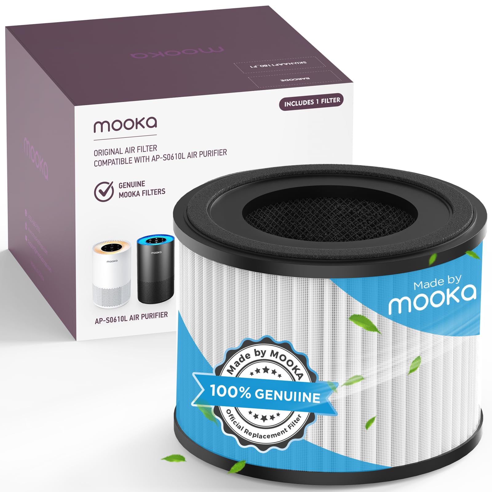 Amazon.com: MOOKA AP-S0610L Air Purifier Filter, 3-in-1 True HEPA
